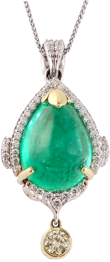 Colombian Emerald & Fancy Diamond Necklace - Locket (1024x1024), Png Download