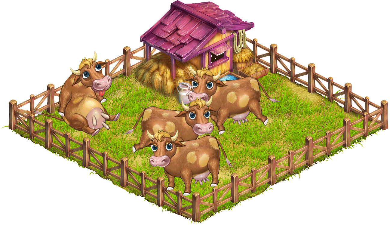 Yard Cows - Cartoon (1297x748), Png Download