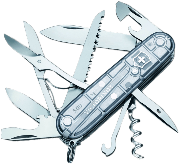 Victorinox Silvertech Swiss Army Knife - Victorinox Huntsman Silvertech (800x753), Png Download