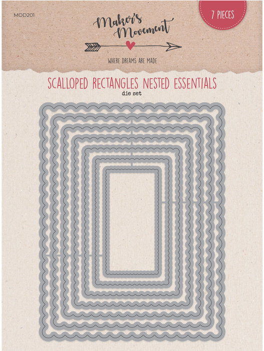 Sizzix Scalloped Rectangle Die (700x700), Png Download
