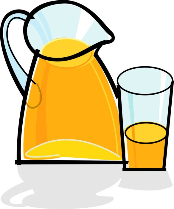 Orange Juice Pitcher - Orange Juice Clipart (584x700), Png Download