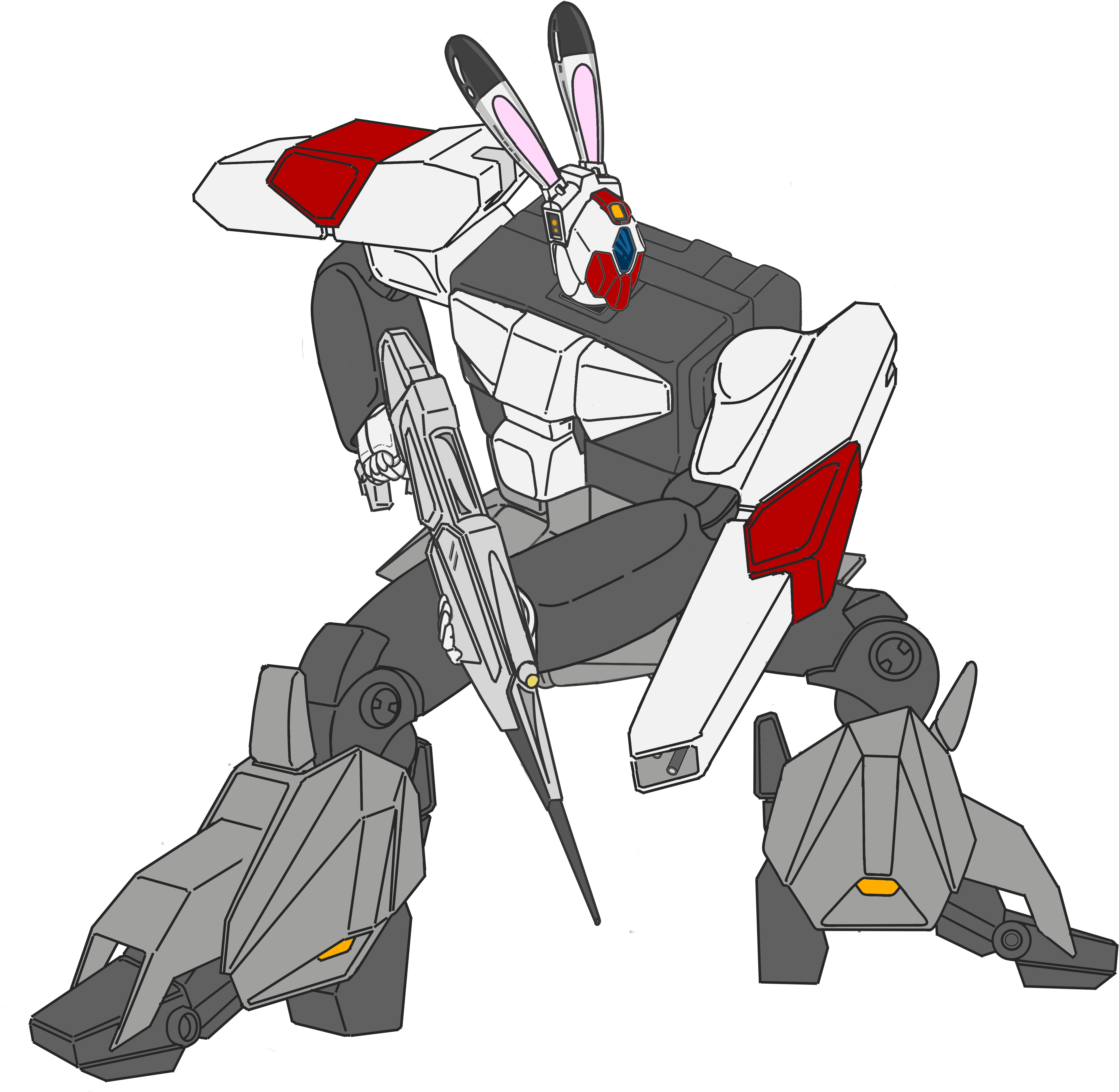Robotech Images Veritech Hover Tank With Rabbit Ears - Cartoon (4099x4100), Png Download