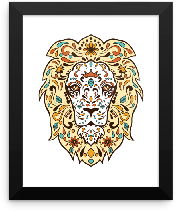 Next - Day Of The Dead Lion (1000x1000), Png Download