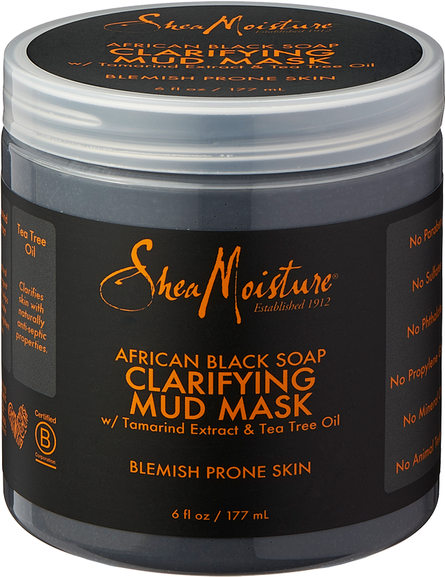 African Black Soap Clarifying Mud Mask - - Shea Moisture African Black Soap Mask (642x965), Png Download