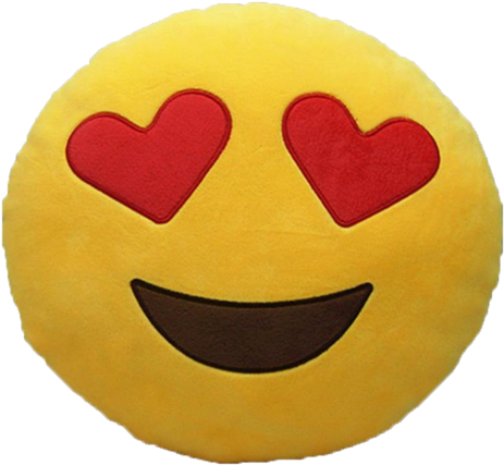 Love Heart Emoji Pillow (600x600), Png Download