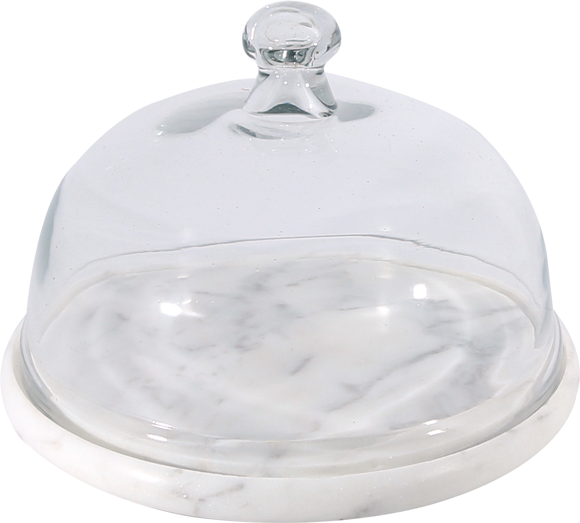 White Marble Stone 8″ Platter With Glass Dome - Serveware (3000x3000), Png Download