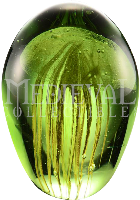 Yellow And Green Mist Jellyfish Art Glass (682x682), Png Download