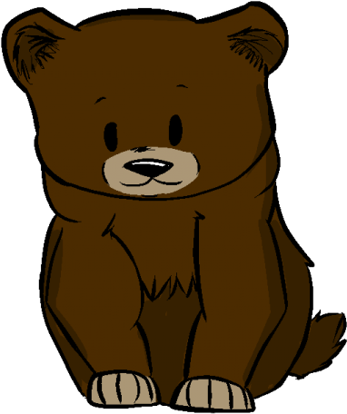 Black Bear Clipart Angry - Cute Grizzly Bear Drawing (640x480), Png Download