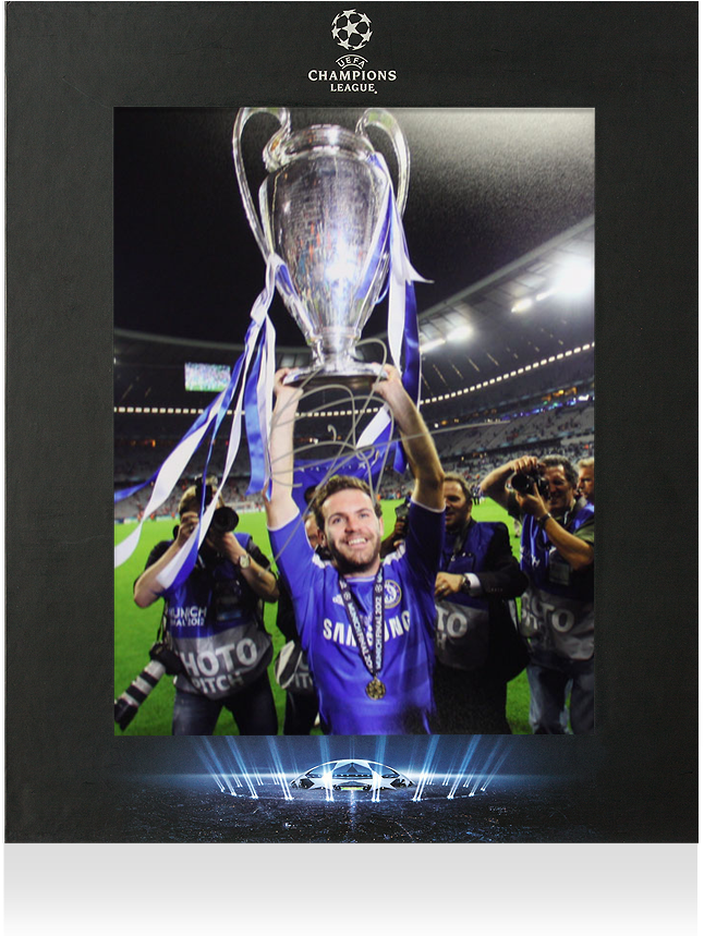 Juan Mata Official Uefa Champions League Signed Chelsea - Juan Mata Champions League (870x890), Png Download