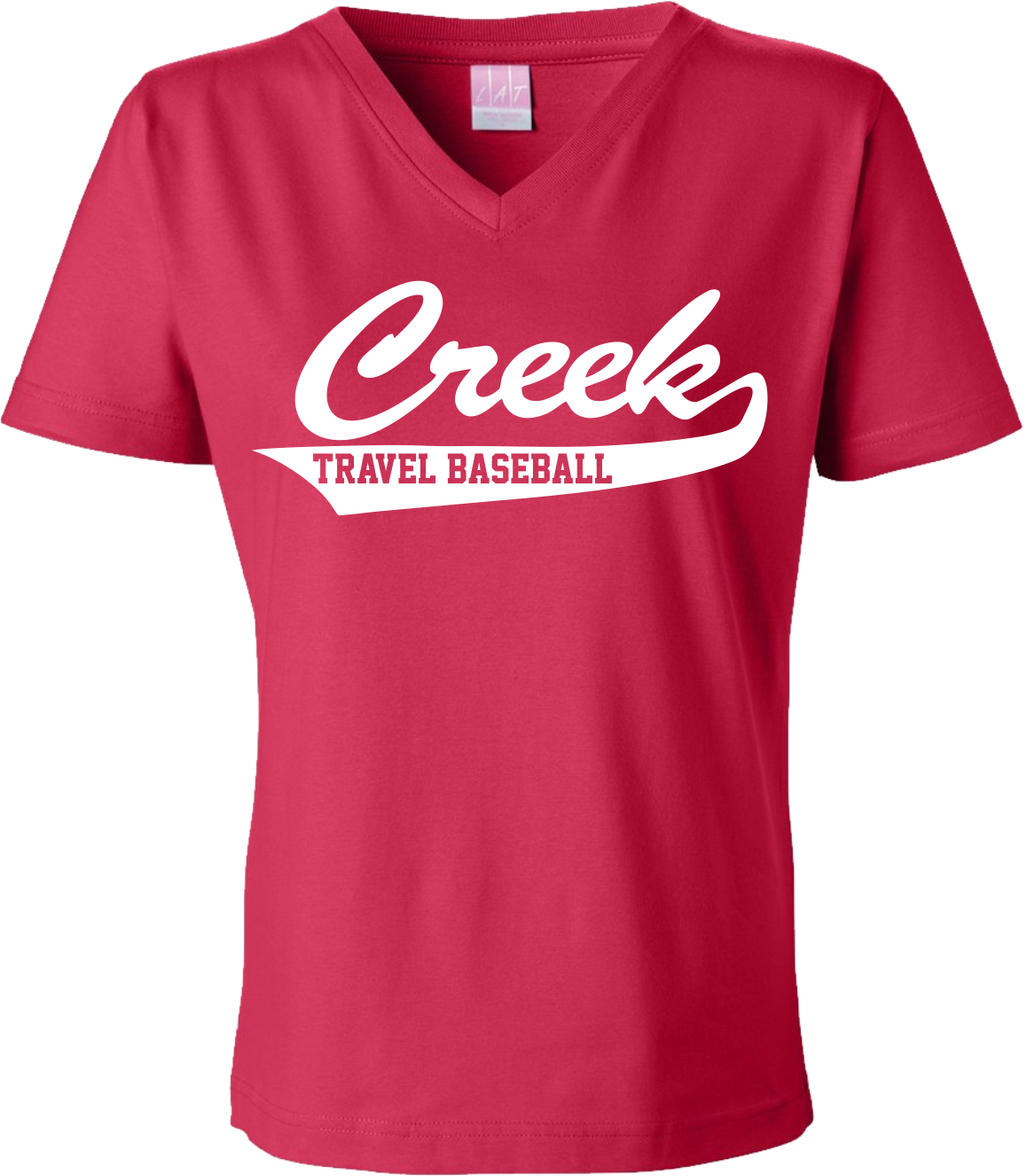 Creek Travel Baseball Ladies V-neck - Active Shirt (1158x1326), Png Download