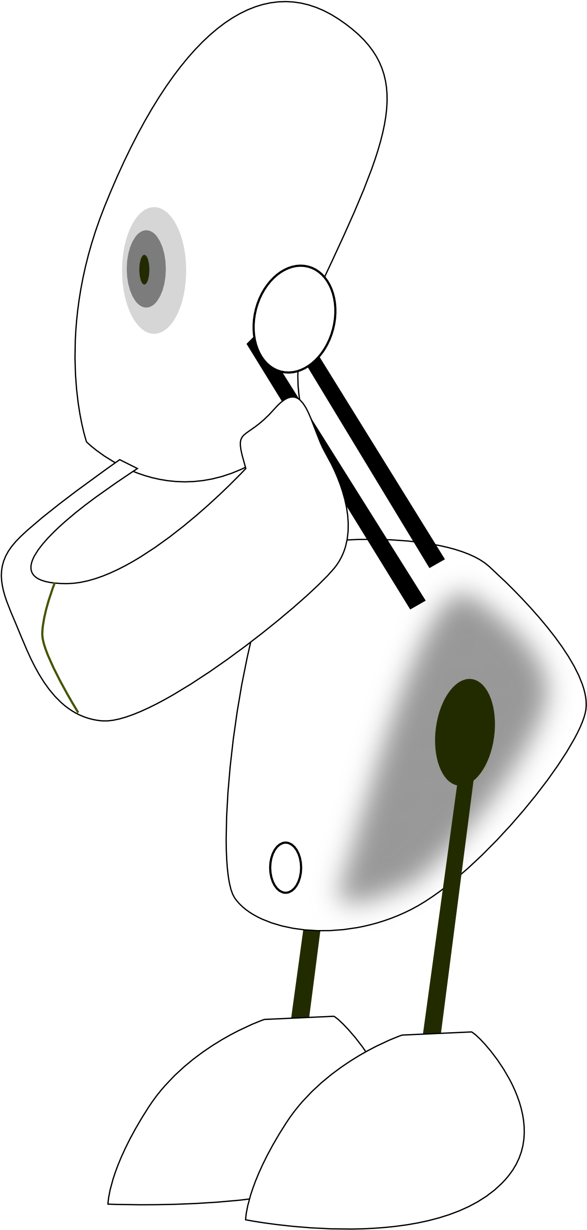 Robot Green Black White Art Geometry 1969px 276 - Cartoon (1969x2785), Png Download