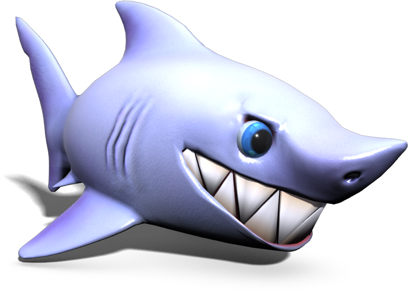 Cartoon Shark - Great White Shark (1000x1000), Png Download