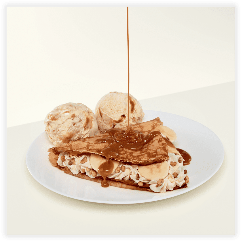 Banana & Caramel Crepe - Chocolate (876x876), Png Download