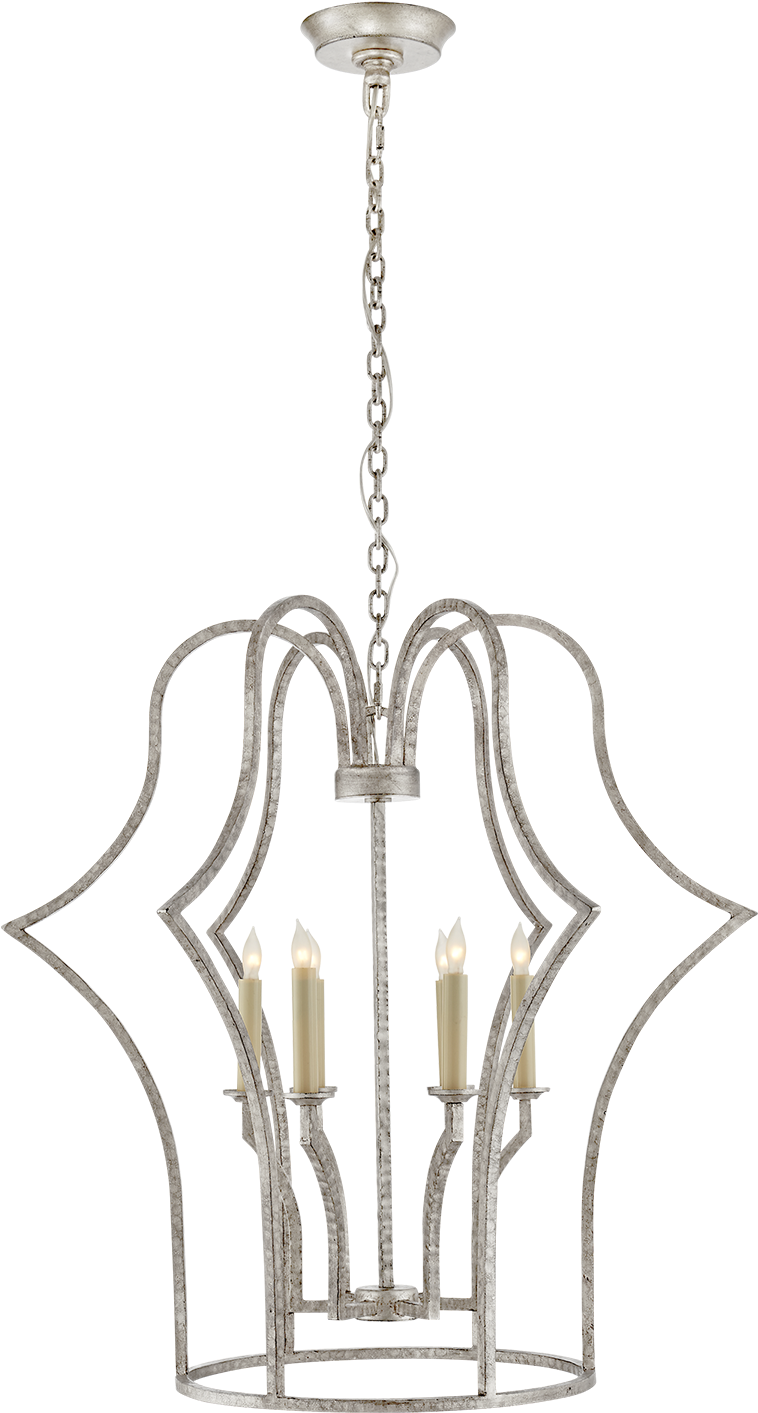 Hollywood Regency Frame Chandelier Burnished Silver - Chandelier (1440x1440), Png Download