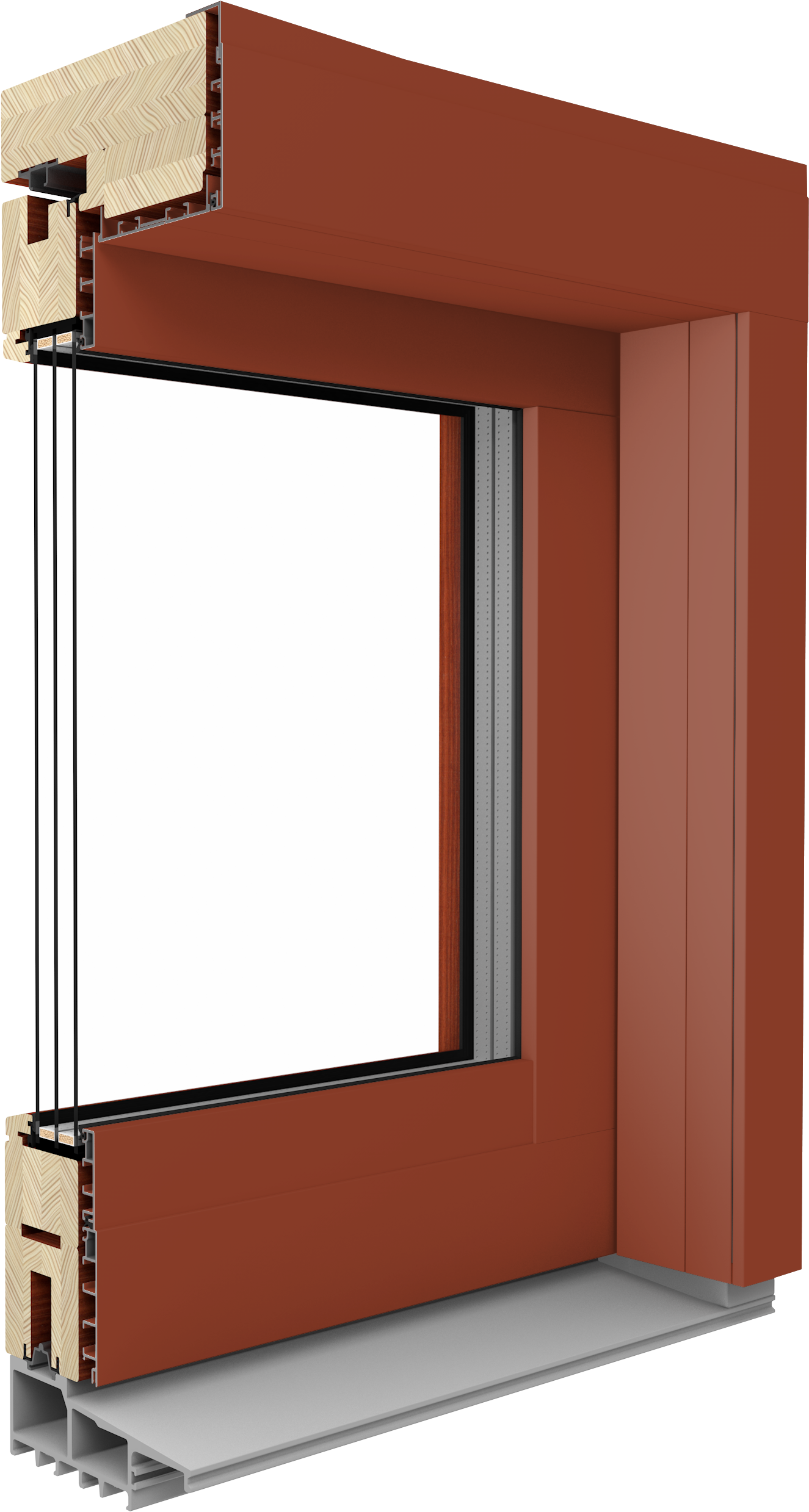 Wood-aluminum Windows - Profilo Alzanti Legno (2500x2500), Png Download