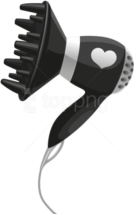 Free Png Download Black Hairdryer With Heart Clipart - Cutting Tool (480x701), Png Download