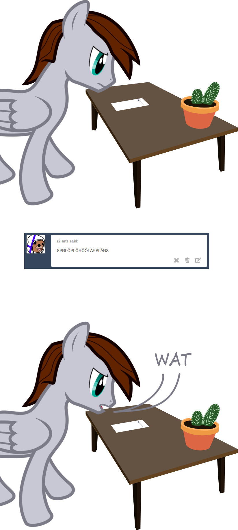 Darthlucario, Ask, Cactus, Gibberish, Oc, Oc - Cartoon (824x1834), Png Download