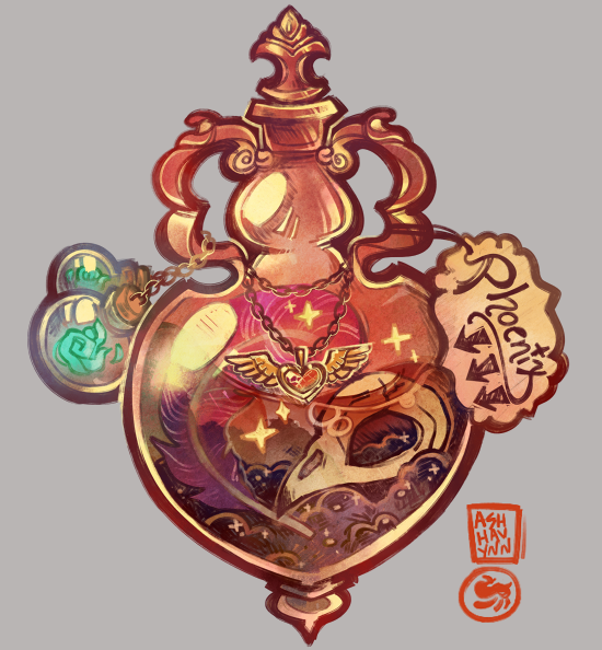 “what Is Phoenix Down But A Magical Molotov Cocktail - Illustration (550x594), Png Download