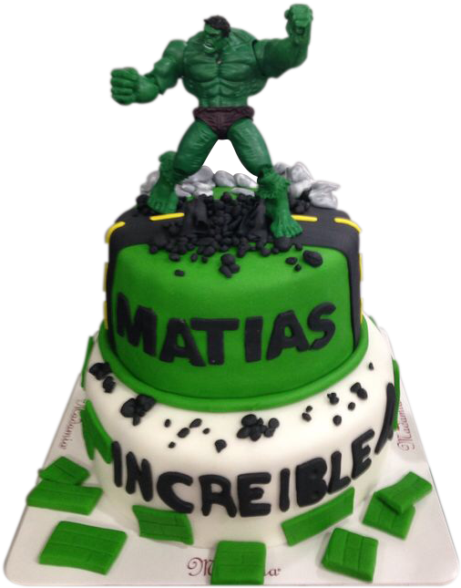 Superheroes Cake / Hulk Cake / Torta De Hulk - Torta De Thor Y Hulk (524x665), Png Download