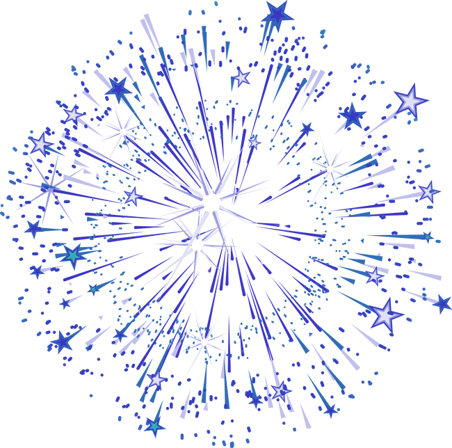 Blue Graphic Star Simple Fireworks Effect Elements - Fireworks (650x644), Png Download