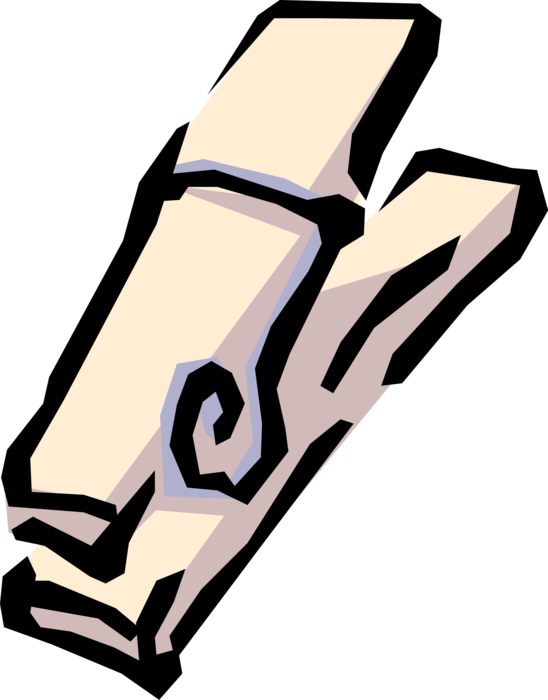 Vector Illustration Of Clothespin Or Clothes-peg Fastener (548x700), Png Download
