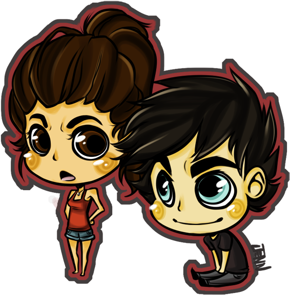 Damon Appreciates Elena's Ponytail - Vampire Diaries Cartoon Characters (600x592), Png Download