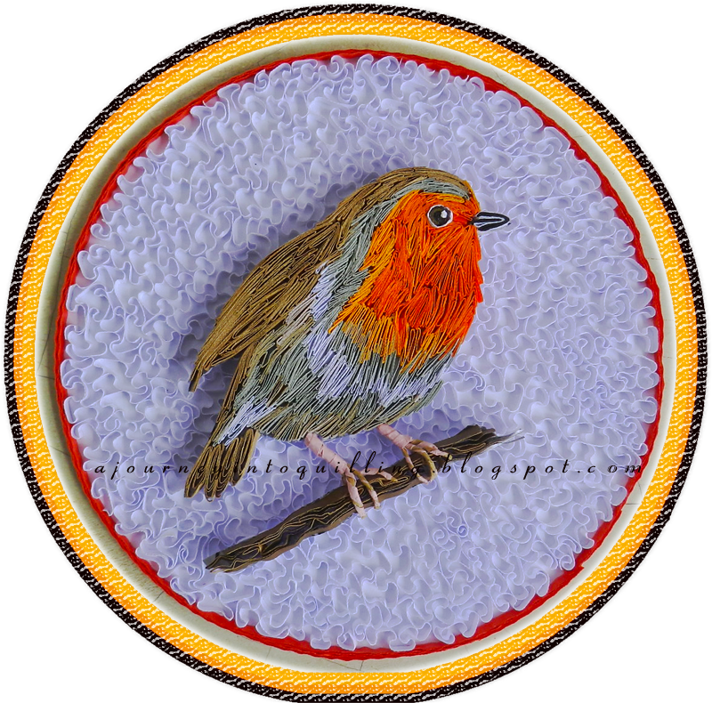 Quilled Bird Quilled Robin Quilled Picture Quilled - Quilling (800x790), Png Download