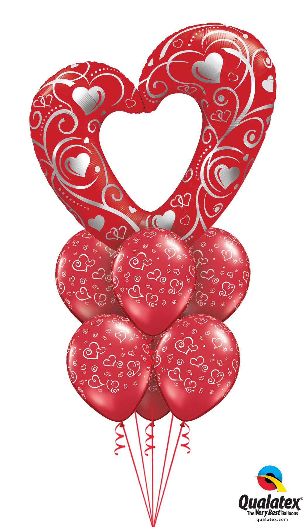 Download Mega Heart Balloon Bouquet Valentine S Day Balloon Bouquet Latex Full Size Png Image Pngkit