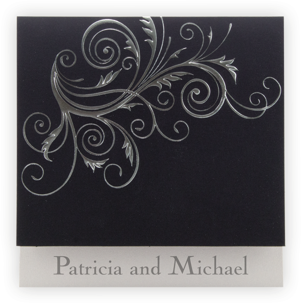 Design Wedding Invitation - Black And Silver Wedding Invite Designs (800x800), Png Download
