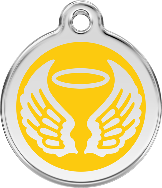 Red Dingo - Red Dingo Dog Tag Angel Wings (530x614), Png Download