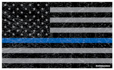 Rough Thin Blue Line American Flag Decal - Flag Of The United States (600x600), Png Download