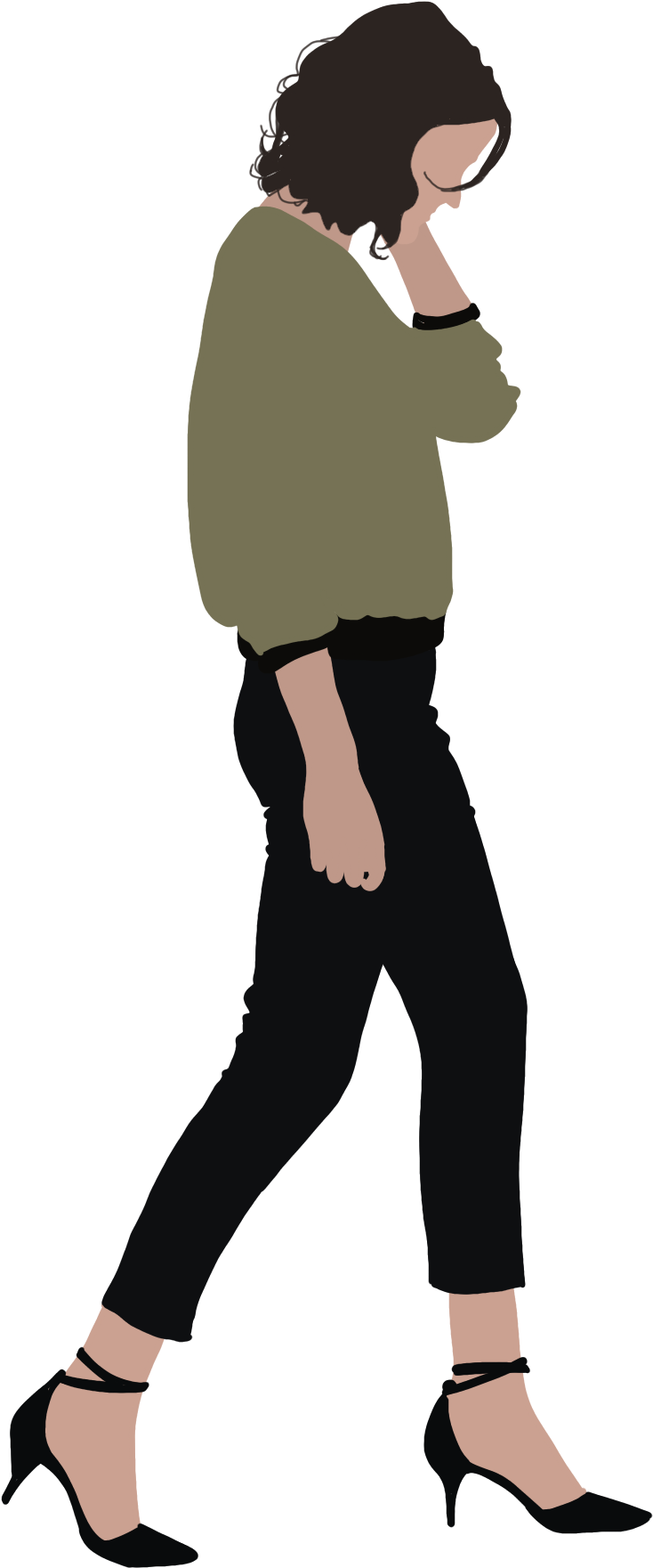 People Flat Illustration On Behance - People Walking Side Png (1536x2048), Png Download