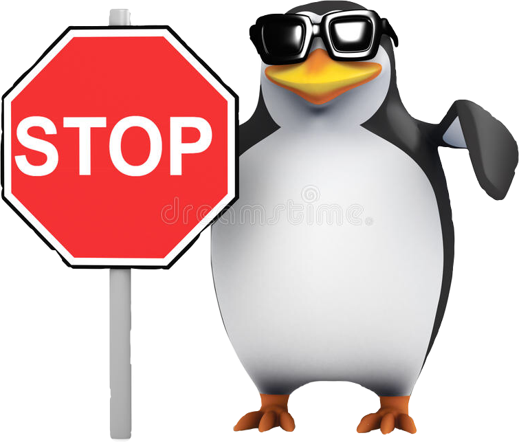 The Penguin Stop As - Stop Vector (755x643), Png Download