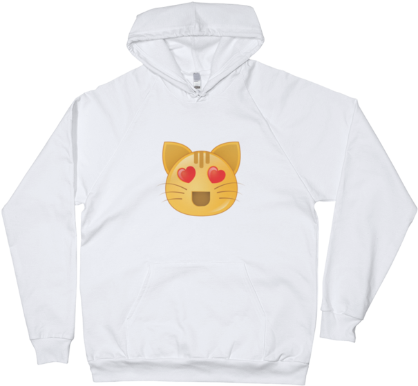 Expressive Heart Eyes Cat Unisex Pullover Hoodie - Hoodie (720x720), Png Download