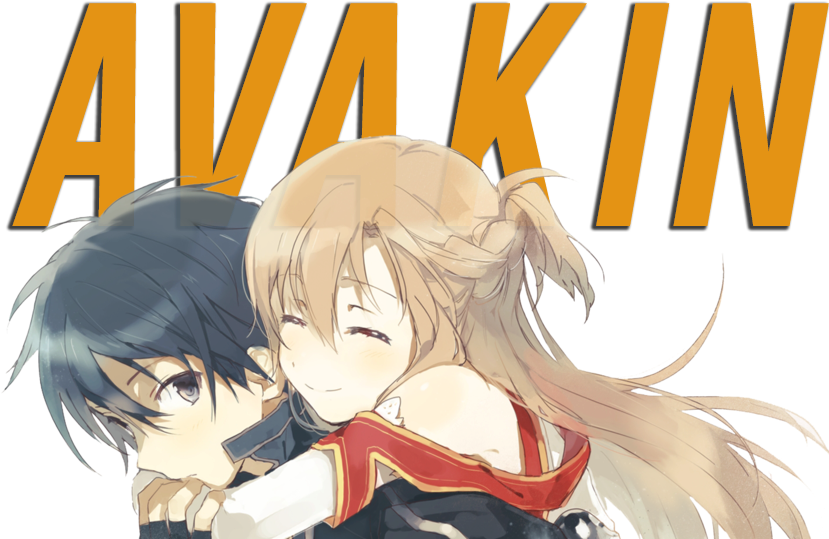 Cute Kirito And Asuna (900x573), Png Download