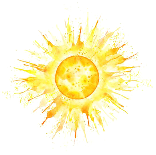 Tattoo Sun Illustration Watercolor Mehndi Painting - Yellow Watercolor Sun Tattoo (564x716), Png Download