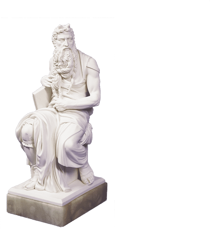 Moses By Michelangelo Base In Alabaster 44 Cm - Statue (1024x768), Png Download