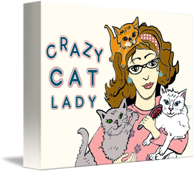 Crazy Cat Pictures - Crazy Cat Lady (650x575), Png Download