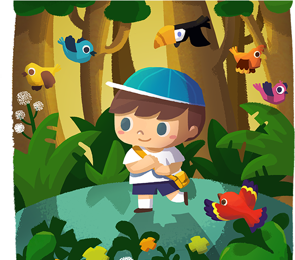 In Forest - Cartoon (688x517), Png Download