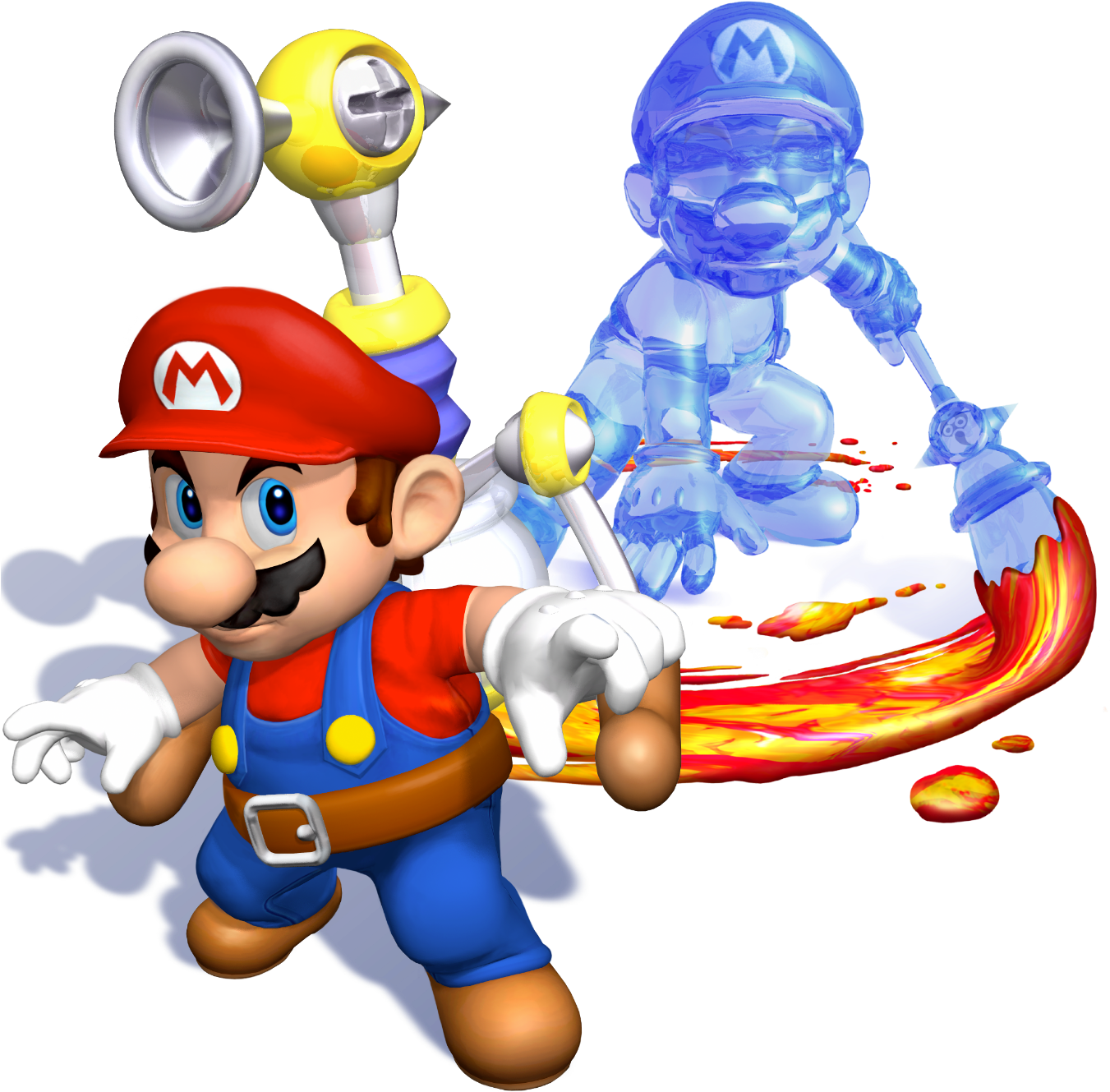 Super Mario Sunshine Promo Clipart , Png Download - Mario Sunshine Blue Mario (1351x1329), Png Download
