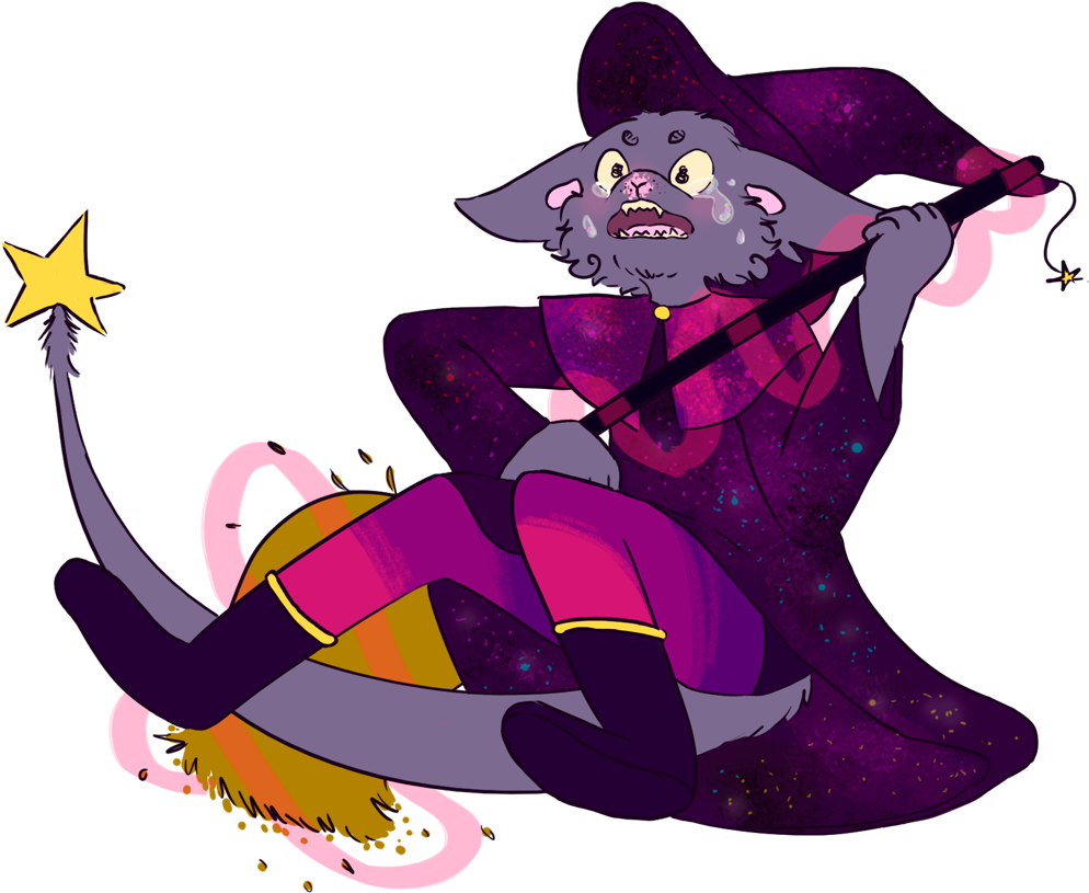 Witch On A Broom Clipart - Homestuck Eridan Fanart (1134x850), Png Download