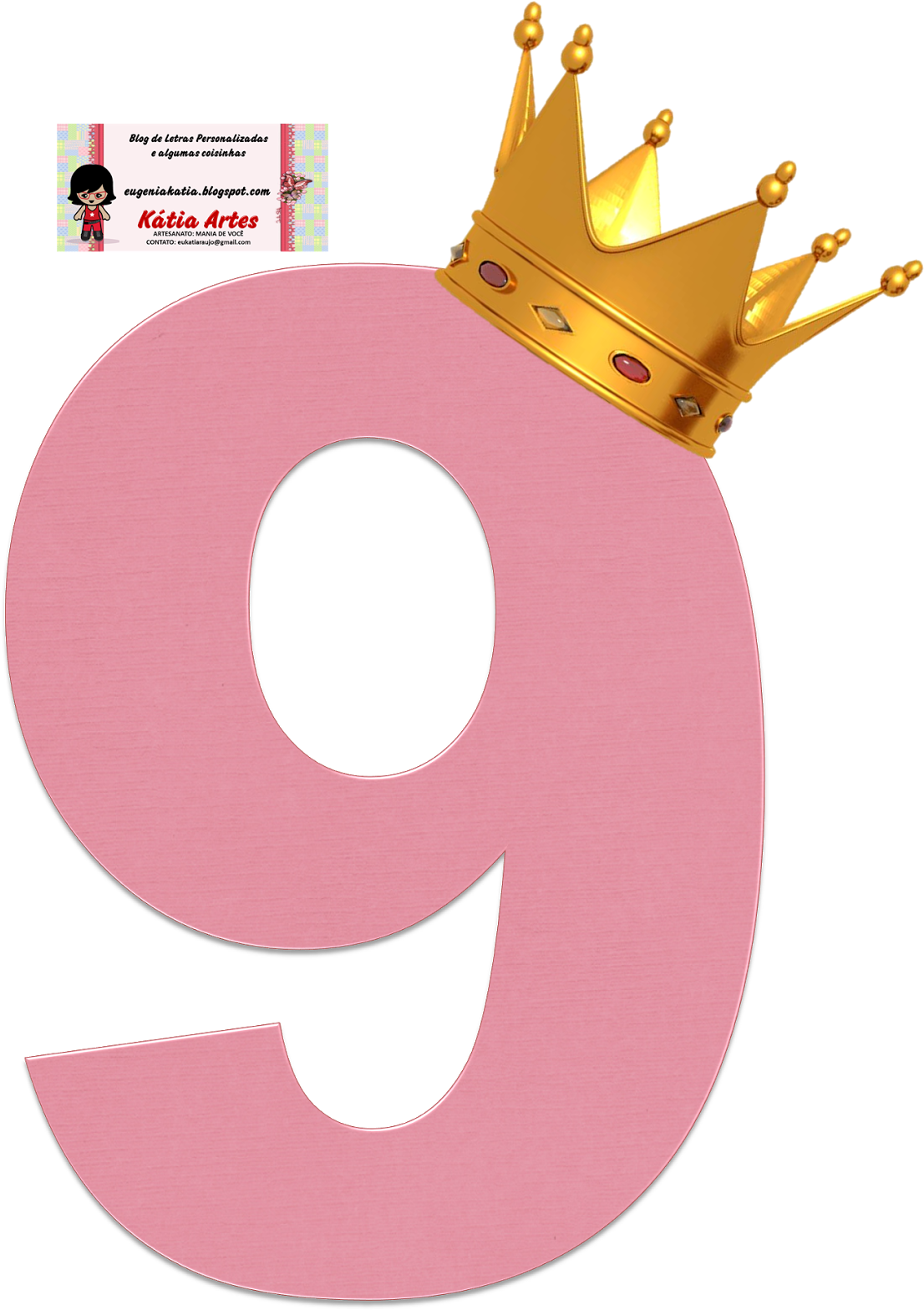 Números Rosas Con Coronas Oh My Alfabetos - Numero 0 Decorado (1135x1600), Png Download