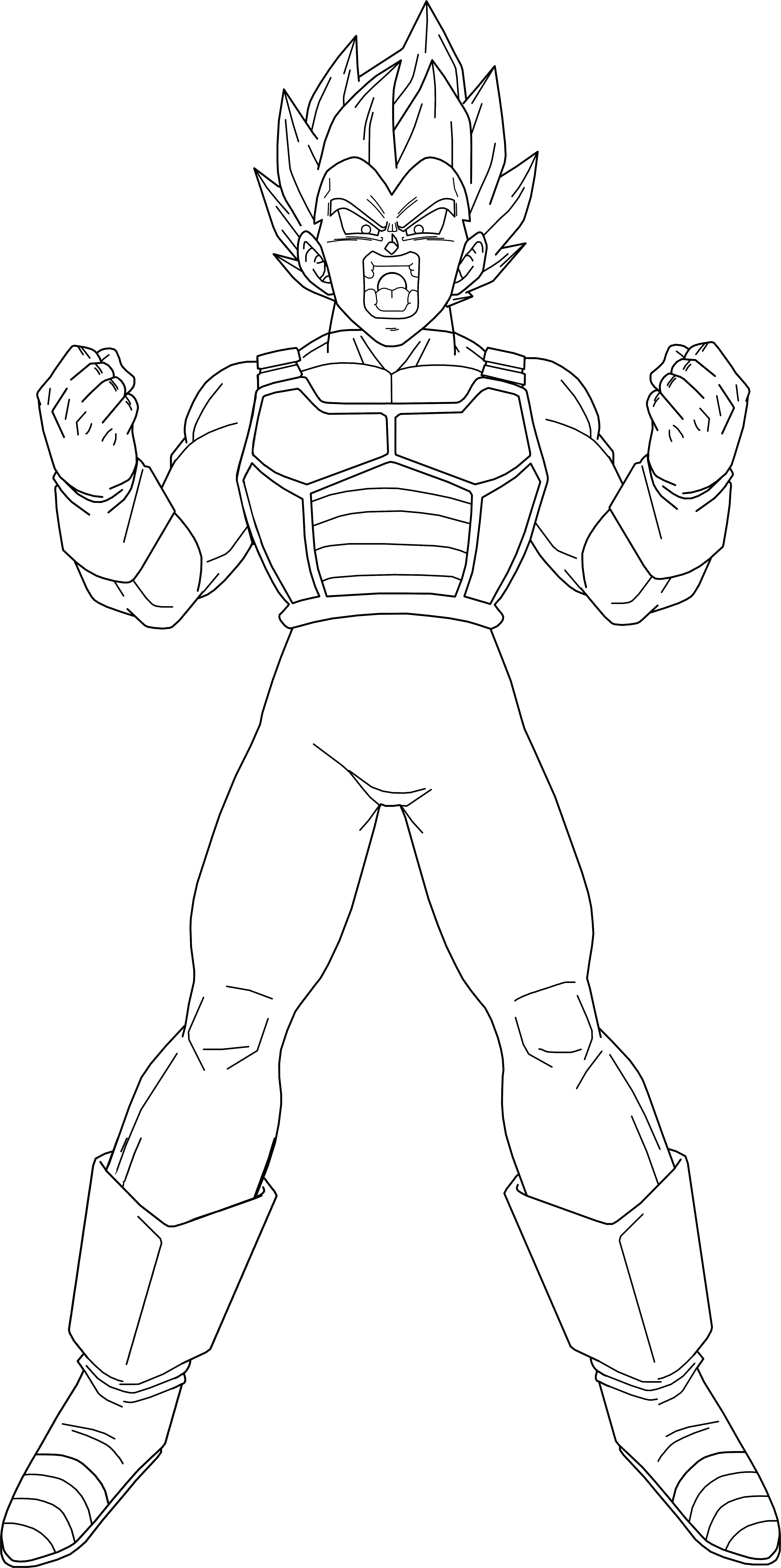 Blue Drawing Vegito - Line Art (3908x7845), Png Download