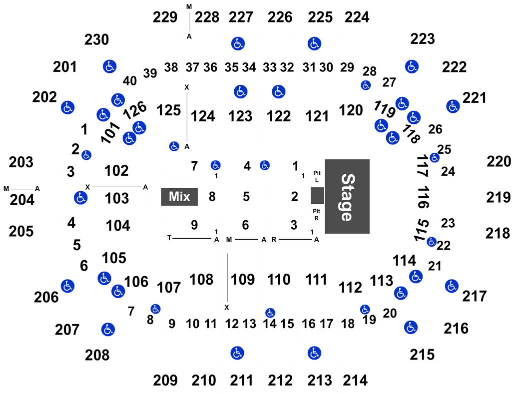 Pentatonix Tickets Fresno - Seat Number Save Mart Center Seating Chart (1050x810), Png Download