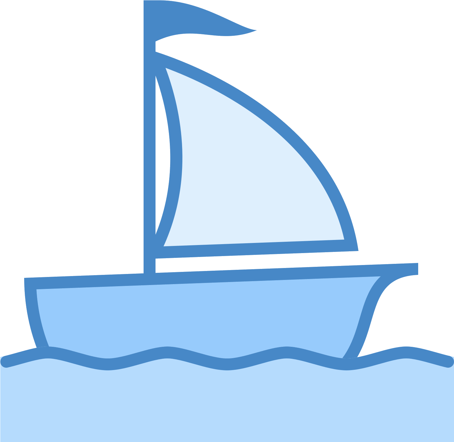 Ship Icon Free Download - Clip Art Sail Boat (1600x1600), Png Download