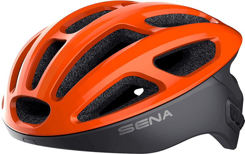 R1 Smart Cycling Helmet, Electric Tangerine - Sena R1 Smart Cycling Helmet (800x580), Png Download