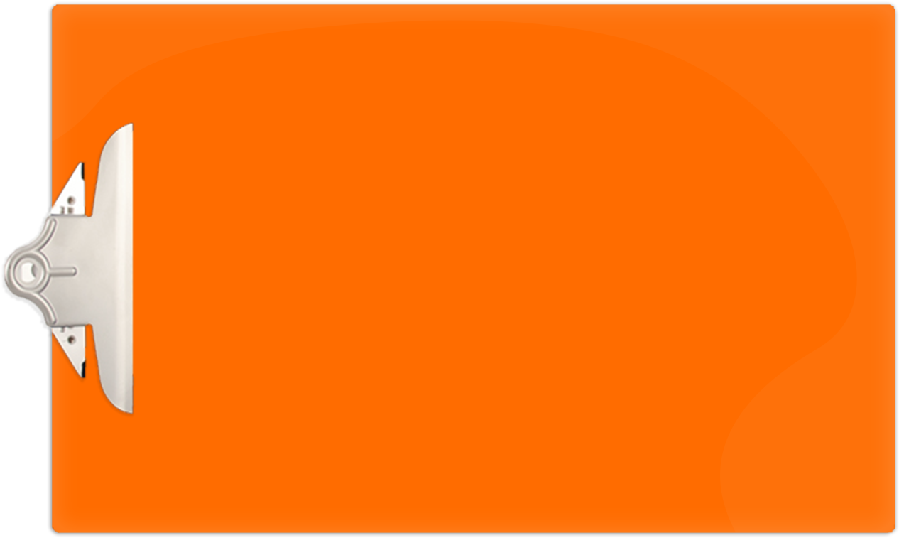 Orange Acrylic Clipboard With 6'' Jumbo Board Clip - Illustration (1280x1280), Png Download