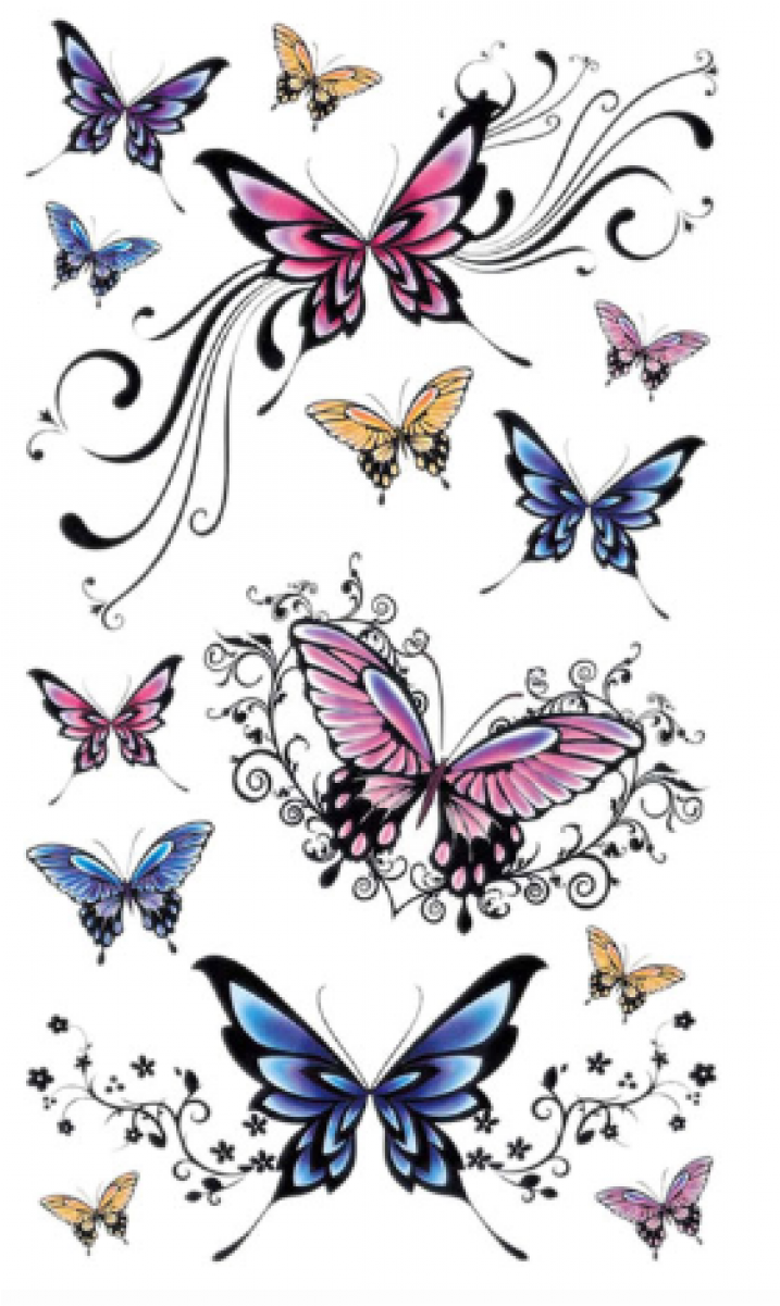 Butterfly Chest Tattoo Small (900x1200), Png Download