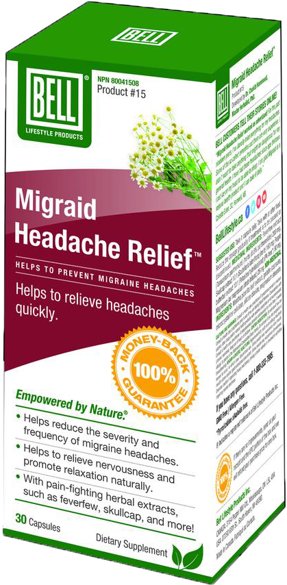Bell Migraid Headache Relief - Box (530x955), Png Download