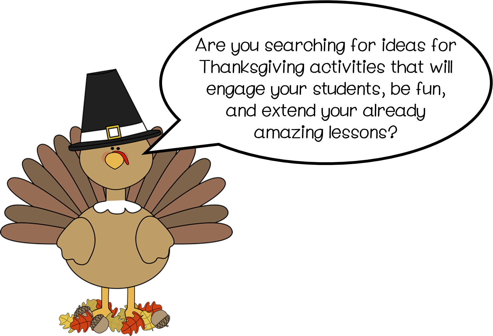 Planet Happy Smiles - Turkey With A Pilgrim Hat (1582x1081), Png Download